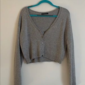 grey button cardigan brandy melville